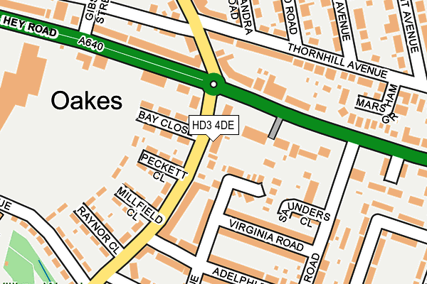 HD3 4DE map - OS OpenMap – Local (Ordnance Survey)