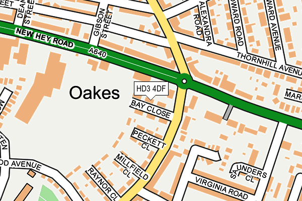 HD3 4DF map - OS OpenMap – Local (Ordnance Survey)
