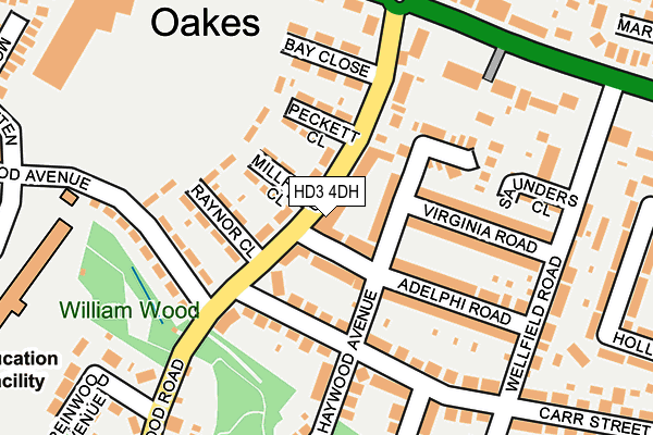 HD3 4DH map - OS OpenMap – Local (Ordnance Survey)