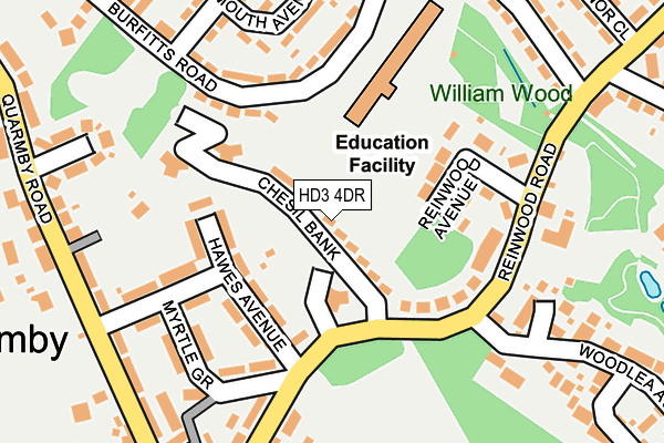 HD3 4DR map - OS OpenMap – Local (Ordnance Survey)