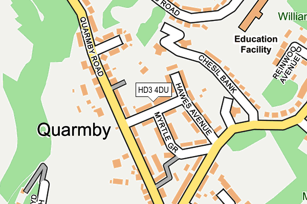 HD3 4DU map - OS OpenMap – Local (Ordnance Survey)