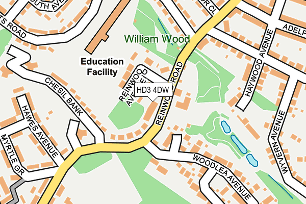 HD3 4DW map - OS OpenMap – Local (Ordnance Survey)