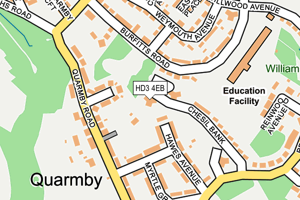 HD3 4EB map - OS OpenMap – Local (Ordnance Survey)