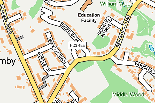 HD3 4EE map - OS OpenMap – Local (Ordnance Survey)