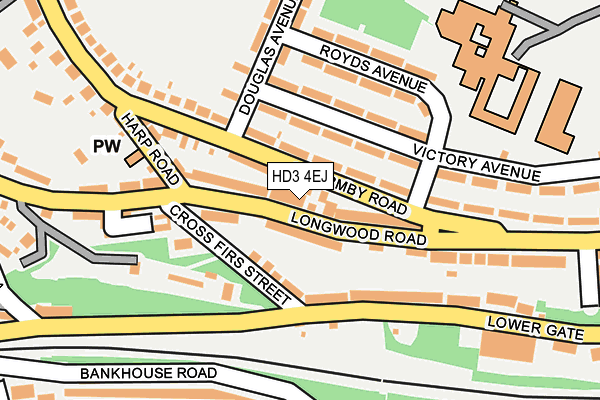 HD3 4EJ map - OS OpenMap – Local (Ordnance Survey)