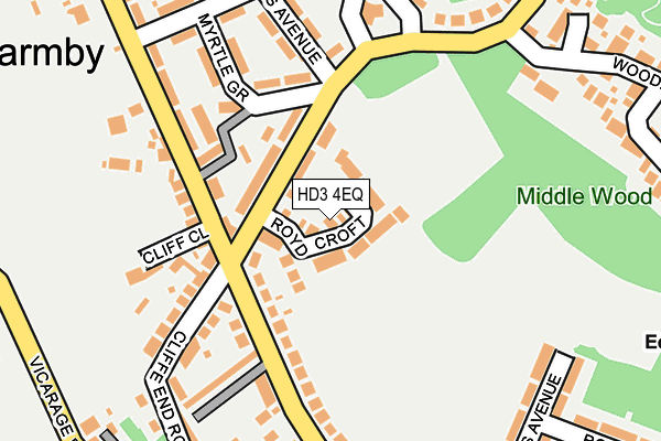 HD3 4EQ map - OS OpenMap – Local (Ordnance Survey)