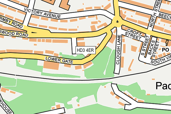 HD3 4ER map - OS OpenMap – Local (Ordnance Survey)