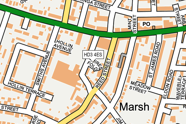 HD3 4ES map - OS OpenMap – Local (Ordnance Survey)