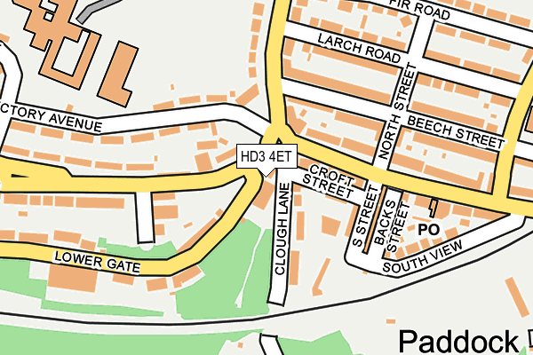HD3 4ET map - OS OpenMap – Local (Ordnance Survey)