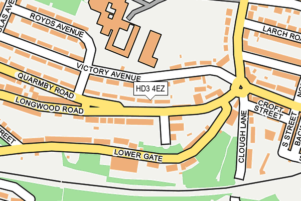 HD3 4EZ map - OS OpenMap – Local (Ordnance Survey)