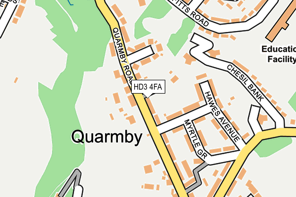 HD3 4FA map - OS OpenMap – Local (Ordnance Survey)