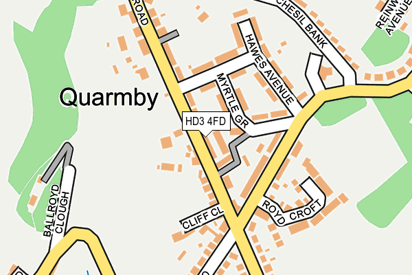 HD3 4FD map - OS OpenMap – Local (Ordnance Survey)