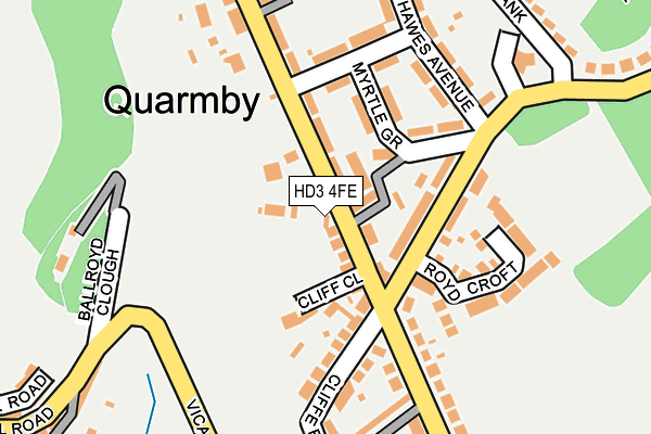 HD3 4FE map - OS OpenMap – Local (Ordnance Survey)