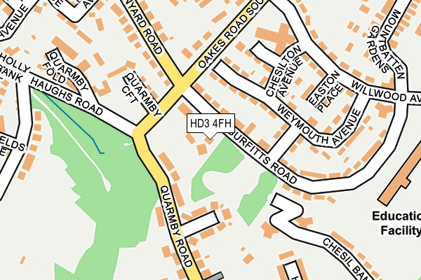 HD3 4FH map - OS OpenMap – Local (Ordnance Survey)