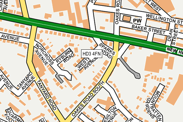 HD3 4FN map - OS OpenMap – Local (Ordnance Survey)