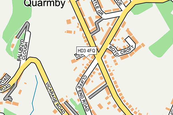 HD3 4FQ map - OS OpenMap – Local (Ordnance Survey)