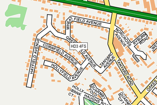 HD3 4FS map - OS OpenMap – Local (Ordnance Survey)