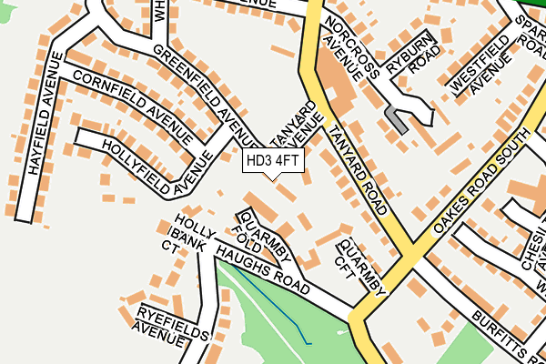 HD3 4FT map - OS OpenMap – Local (Ordnance Survey)