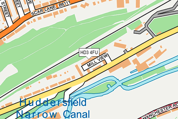 HD3 4FU map - OS OpenMap – Local (Ordnance Survey)