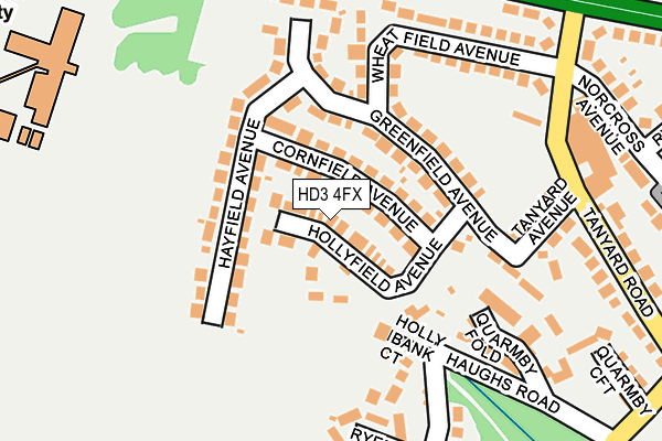 HD3 4FX map - OS OpenMap – Local (Ordnance Survey)