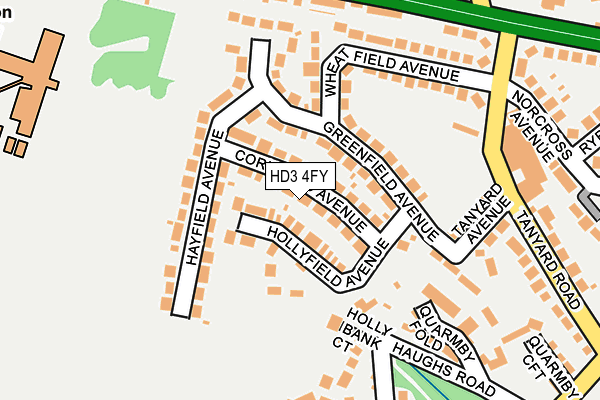 HD3 4FY map - OS OpenMap – Local (Ordnance Survey)