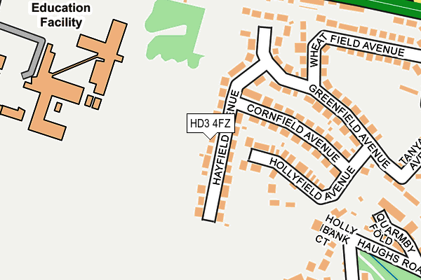HD3 4FZ map - OS OpenMap – Local (Ordnance Survey)