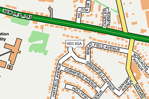 HD3 4GA map - OS OpenMap – Local (Ordnance Survey)