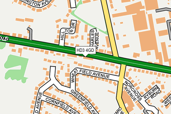 HD3 4GD map - OS OpenMap – Local (Ordnance Survey)