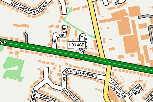 HD3 4GE map - OS OpenMap – Local (Ordnance Survey)