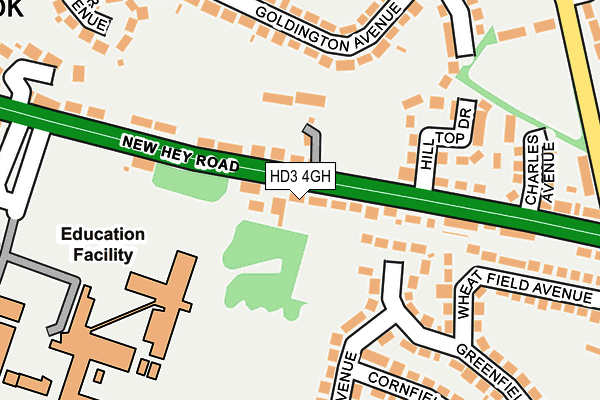 HD3 4GH map - OS OpenMap – Local (Ordnance Survey)
