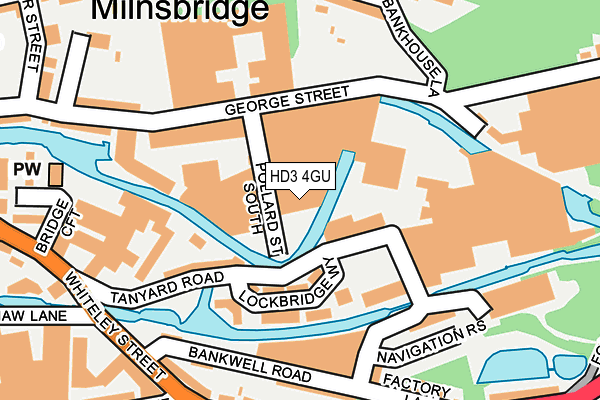 HD3 4GU map - OS OpenMap – Local (Ordnance Survey)