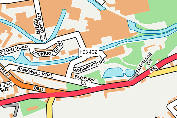 HD3 4GZ map - OS OpenMap – Local (Ordnance Survey)