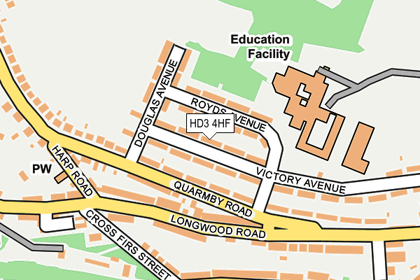 HD3 4HF map - OS OpenMap – Local (Ordnance Survey)