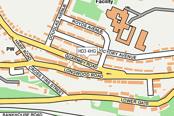 HD3 4HG map - OS OpenMap – Local (Ordnance Survey)