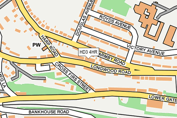 HD3 4HR map - OS OpenMap – Local (Ordnance Survey)