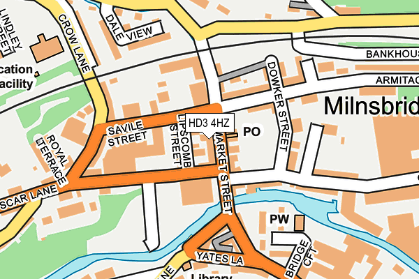 HD3 4HZ map - OS OpenMap – Local (Ordnance Survey)