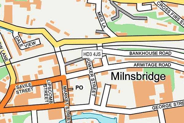 HD3 4JS map - OS OpenMap – Local (Ordnance Survey)