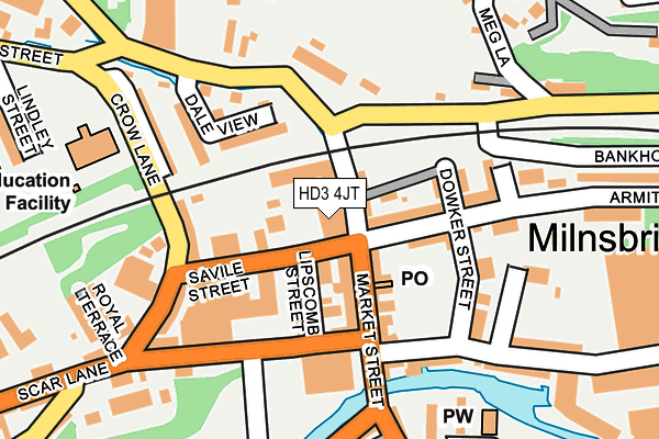HD3 4JT map - OS OpenMap – Local (Ordnance Survey)