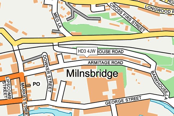 HD3 4JW map - OS OpenMap – Local (Ordnance Survey)