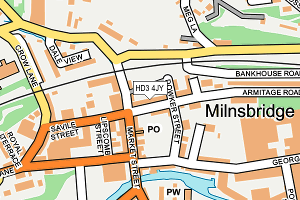 HD3 4JY map - OS OpenMap – Local (Ordnance Survey)