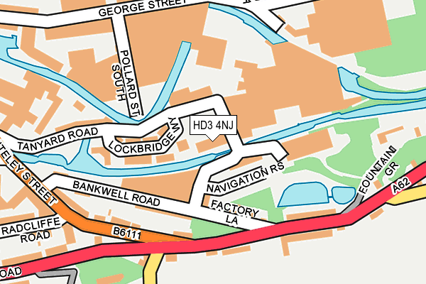HD3 4NJ map - OS OpenMap – Local (Ordnance Survey)