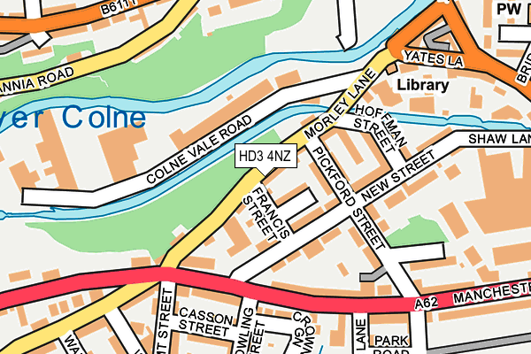 HD3 4NZ map - OS OpenMap – Local (Ordnance Survey)