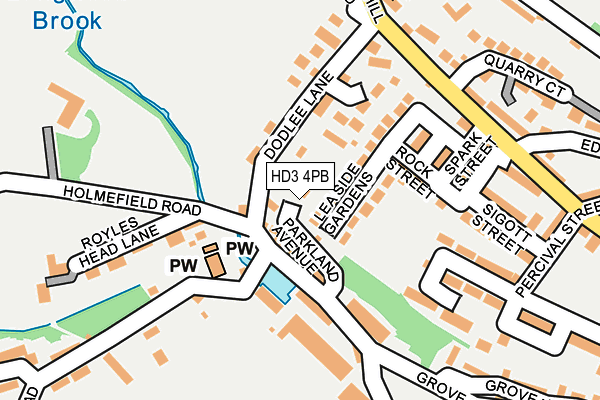 HD3 4PB map - OS OpenMap – Local (Ordnance Survey)