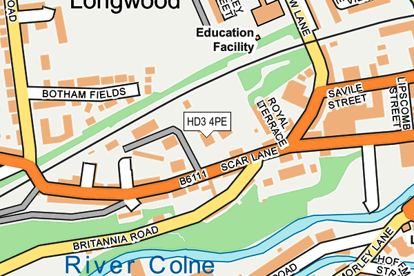 HD3 4PE map - OS OpenMap – Local (Ordnance Survey)