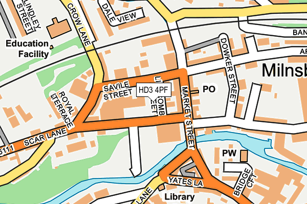 HD3 4PF map - OS OpenMap – Local (Ordnance Survey)