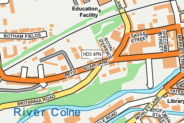 HD3 4PN map - OS OpenMap – Local (Ordnance Survey)