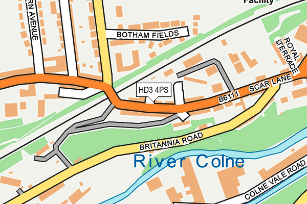 HD3 4PS map - OS OpenMap – Local (Ordnance Survey)