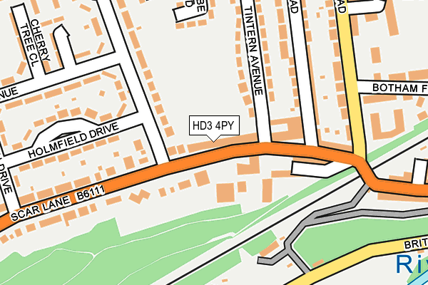 HD3 4PY map - OS OpenMap – Local (Ordnance Survey)