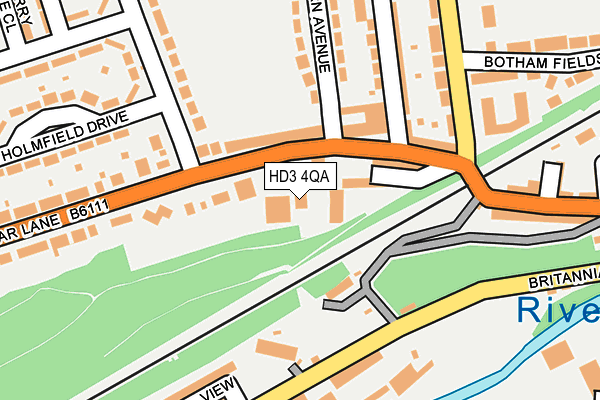 HD3 4QA map - OS OpenMap – Local (Ordnance Survey)