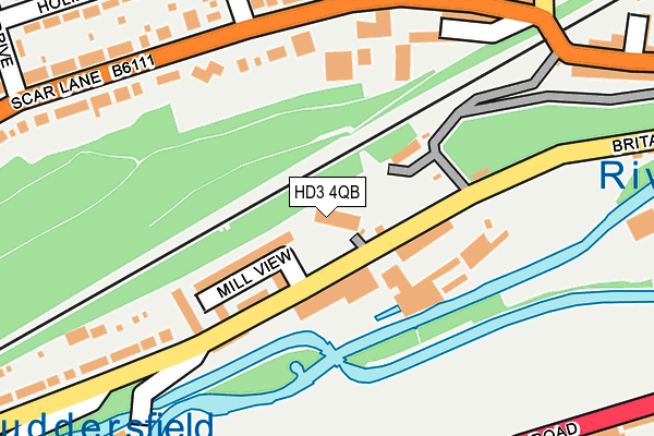 HD3 4QB map - OS OpenMap – Local (Ordnance Survey)